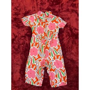 Diane von Furstenberg for Target Kids Floral Jumpsuit Romper Pink Orange 2T
